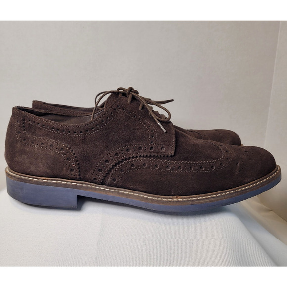 Otisopse Men's Italian Made Oxfords Leather Suede Shoes Brown US 12 - EU 45 - Picture 5 of 16
